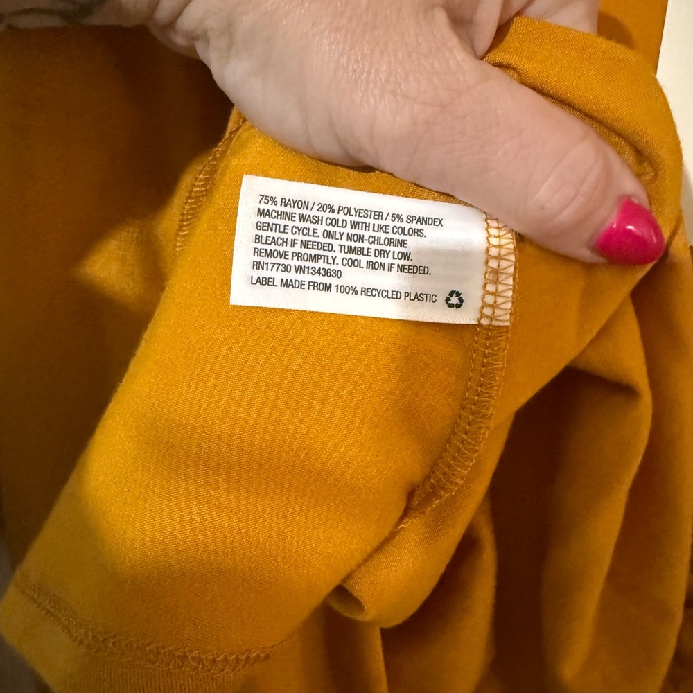 NWT A.N.D. EAWY Mustard Yellow Asymmetrical Wrap Dress Sz M Spring Summer Party - Picture 15 of 15